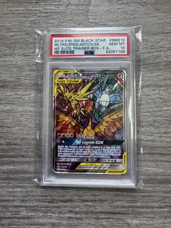 2019 POKEMON SM HIDDEN FATES ETB FULL ART/MOLTRES & ZAPDOS & ARTICUNO GX PSA 10 - Image 1