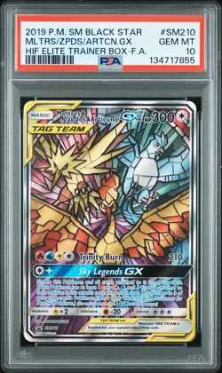 2019 POKEMON SM HIDDEN FATES ETB FULL ART/MOLTRES & ZAPDOS & ARTICUNO GX PSA 10 - Image 1