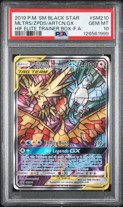 2019 POKEMON SM HIDDEN FATES ETB FULL ART/MOLTRES & ZAPDOS & ARTICUNO GX PSA 10 - Image 1