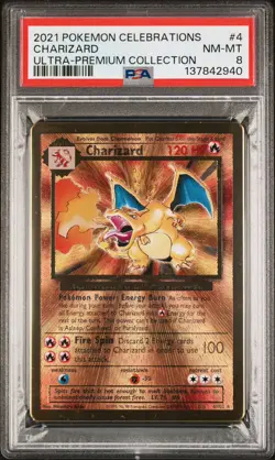 2021 Pokemon Celebrations Ultra-Premium Collection 4/102 Charizard PSA 8 - Image 1