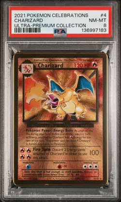 2021 POKEMON CELEBRATIONS ULTRA-PREMIUM COLLECTION #4 CHARIZARD PSA 8 - Image 1