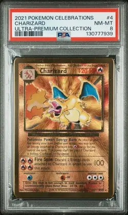 2021 POKEMON CELEBRATIONS ULTRA-PREMIUM COLLECTION #4 CHARIZARD PSA 8 - Image 1