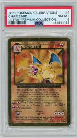 2021 Pokemon Celebrations Charizard 4/102 Ultra Premium Collection PSA 8 - Image 1