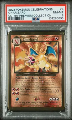 2021 POKEMON CELEBRATIONS ULTRA-PREMIUM COLLECTION #4 CHARIZARD PSA 8 - Image 1