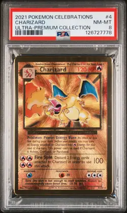 2021 POKEMON CELEBRATIONS ULTRA-PREMIUM COLLECTION #4 CHARIZARD PSA 8 - Image 1