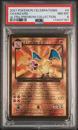 2021 POKEMON CELEBRATIONS ULTRA-PREMIUM COLLECTION #4 CHARIZARD PSA 8 - Image 1