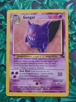 Gengar 20/62 HP Rare Unlimited Fossil WOTC Pokemon TCG - Image 1