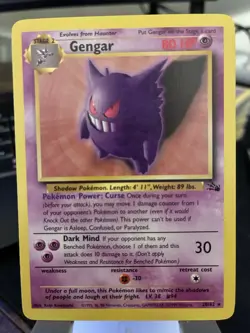 Pokemon TCG Gengar 20/62 Fossil Set Non Holo Rare Unlimited 1999 WOTC NM/LP - Image 1
