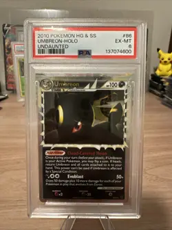 Pokemon Umbreon 86/90 Ultra Rare 2010 Heart Gold & Soul Silver Undaunted PSA 6 - Image 1