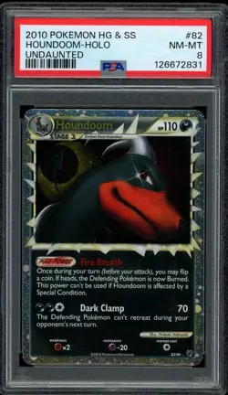Pokemon PSA 8 Houndoom Prime 82/90 HeartGold & SoulSilver Undaunted 2010 Mint - Image 1