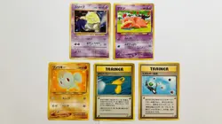 Japanese Pokemon Cards Vintage Lot 5 Old Back Drowzee Slowpoke Machop Trainer - Image 1