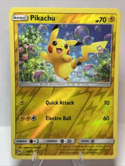 Pikachu Common Hidden Fates 19/68 Lightning Reverse Holo Pokemon Card Near Mint - Image 1