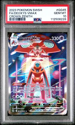 Pokemon Full Art Deoxys Vmax 2023 Sword And Shield Crown Zenith #GG45 PSA 10 - Image 1