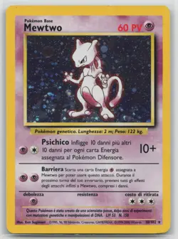 2000 Pokemon ITALIAN Unlimited Base Set Mewtwo Holo 10/102 VLP - Image 1