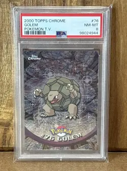 2000 TOPPS CHROME POKEMON T.V. #76 GOLEM PSA 8 - Image 1