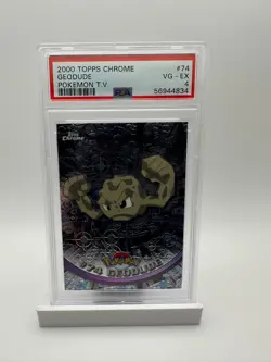 2000 Topps Chrome Pokemon HOLO #74 GEODUDE PSA 4 - Image 1