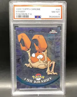 2000 Topps Chrome Pokemon TV Krabby #98 Holo PSA 8 - Image 1