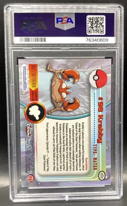 2000 Topps Chrome Pokemon TV Krabby #98 Holo PSA 8 - Image 2