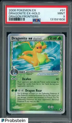 2006 Pokemon Ex Dragon Frontiers #91 Dragonite Ex Holo PSA 9 MINT - Image 1