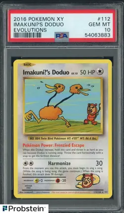 2016 Pokemon XY Evolutions #112 ImakuniU's Doduo PSA 10 GEM MINT - Image 1