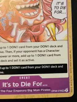 It's To Die For... OP08-076 Uncommon Two Legends One Piece Card Game - Image 5