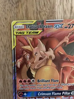 Charizard & Braixen Tag Team GX Cosmic Eclipse 22/236 Pokemon Card - Image 3