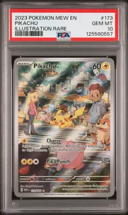 2023 POKEMON MEW EN-151 ILLUSTRATION RARE #173 PIKACHU PSA 10 - Image 1