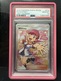 Pokemon Sun & Moon Whitney Lost Thunder Full Art 214/214 PSA 10 Gem Mint - Image 1