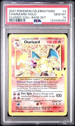 HOLO BLEED !!! PSA 10 CHARIZARD 4 CELEBRATIONS POKEMON GEM MINT !!! - Image 1