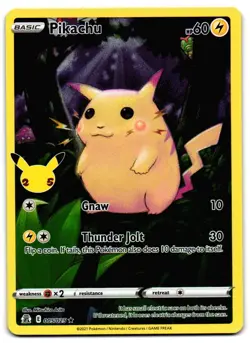 Pikachu 005/025 - Celebrations Rare Pokemon TCG Holo - LP Card - Image 1