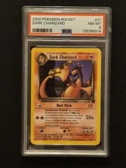 Dark Charizard 21/82 non holo - PSA NM-MT 8 - Pokemon WOTC Team Rocket set 2000 - Image 1