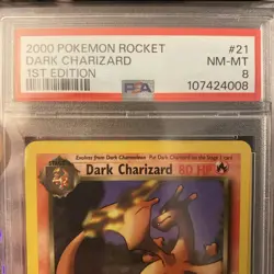 PSA 8 NM-MT Pokemon Dark Charizard Team Rocket 1st Edition 21/82 - Image 3