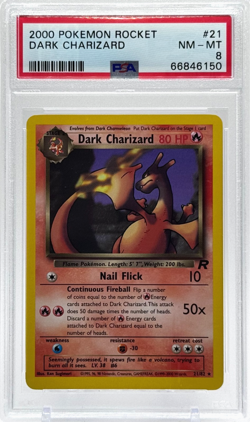 Pokemon Dark Charizard Rocket 21/82 Rare PSA 8 NM-Mint TCG - Image 1