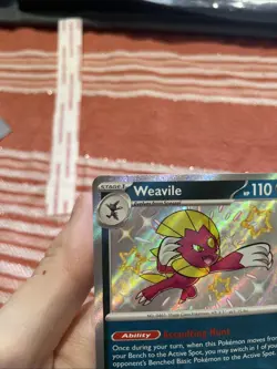 Pokemon TCG Weavile Scarlet & Violet Paldean Fates Holo Shiny Rare Card 183/091 - Image 3