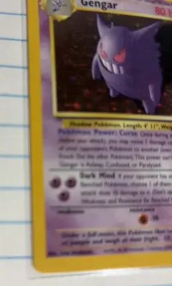 Pokemon Gengar 5/62 Fossil Holo Rare 1999 WOTC Vintage Card - Image 2