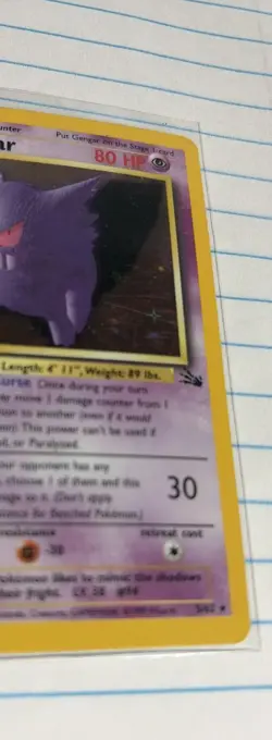 Pokemon Gengar 5/62 Fossil Holo Rare 1999 WOTC Vintage Card - Image 3