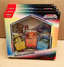 4X Pokemon TCG Prismatic Evolutions Poster Collection Box Free Shipping - Image 1