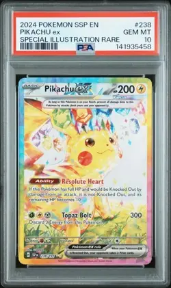 2024 Pikachu ex 238/191 Sv08: Surging Sparks Holo PSA 10 Pokemon - Image 1