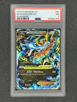 2014 Pokemon XY M Charizard EX Flashfire #69 NM PSA 7 - Image 1