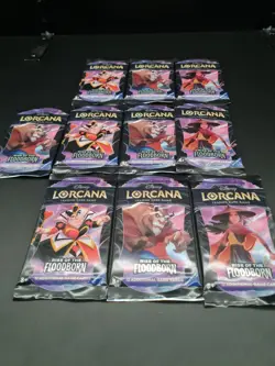 Disney Lorcana Rise of the Floodborn 10 Factory Sealed Booster Packs! - Image 1