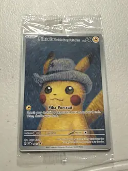 Pikachu with Grey Felt Hat Van Gogh SVP085 2023 Promo Pokemon TCG - Sealed - Image 1