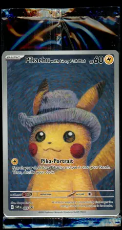 Pikachu with Grey Felt Hat Van Gogh SVP085 2023 Promo Pokemon TCG - Sealed - Image 1