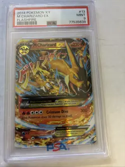 2014 Pokemon XY M Charizard EX Flashfire PSA 9 Holo #13 - Image 1
