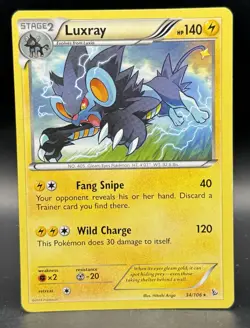 Luxray XY 34/106 - Flashfire Rare Pokemon Lightly played - Image 1