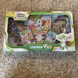 Pokemon TCG: Shaymin V Star Premium Collection Box New Factory Sealed 8 Boosters - Image 1