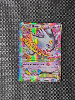 Pokemon TCG M Mega Gengar EX XY166 Black Star Promo XY Psychic Energy Card - Image 1