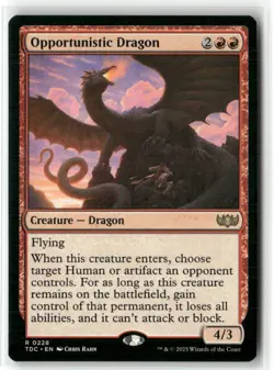 Opportunistic Dragon MTG Magic Commander Tarkir Dragonstorm NM - Image 1