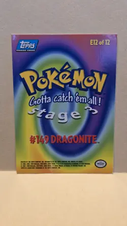 1999 Topps Pokemon TCG Dragonite #149 Movie Edition E12 of 12 Foil Blue Label - Image 5