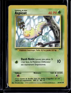 Weedle 69/102 1999 Base Set Unlimited (FRENCH) (LP) / Pokemon TCG - Image 1