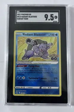 2022 Pokemon Go Radiant Blastoise 018/078 Shiny Holo Rare SGC 9.5 - Image 1
